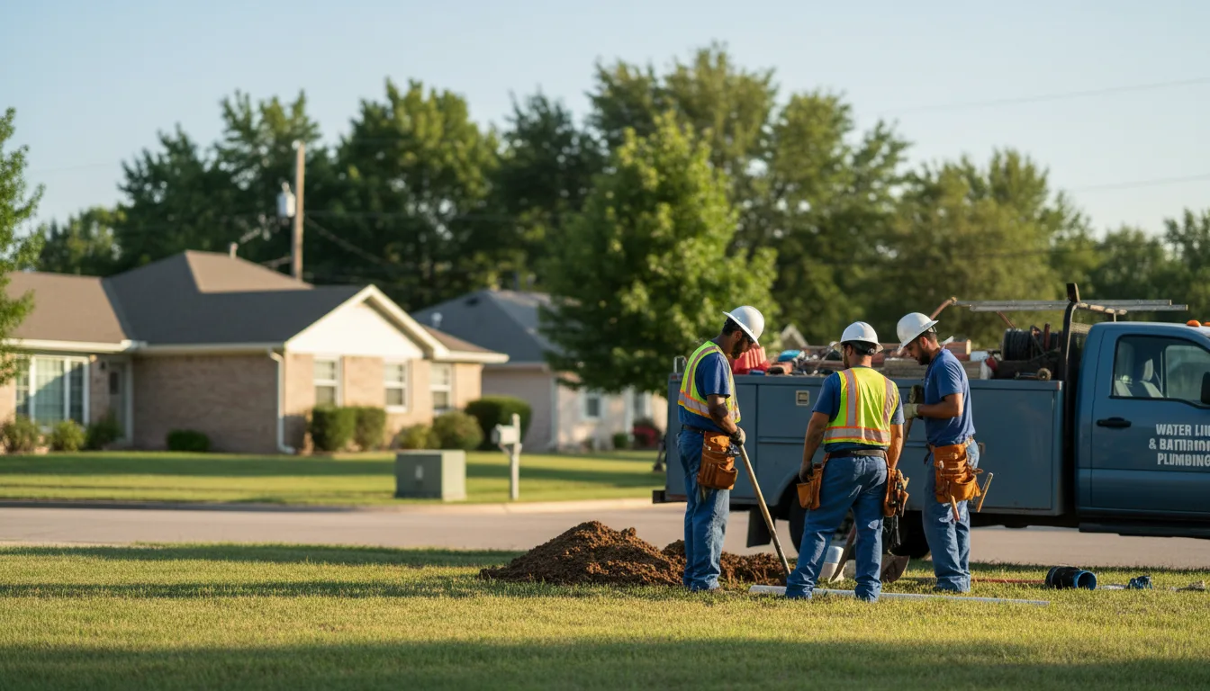 Residential water line and bathroom plumbing service in Cheshire, CT
